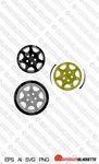 Digital Download Wheels silhouette vector - Porsche Design 90 , D90 wheel EPS | SVG | Ai | PNG (Copy)