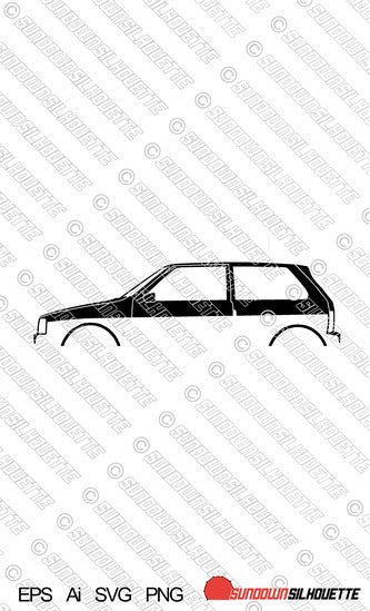 Digital Download vector graphic - Fiat Uno Turbo i.e, EPS | SVG | Ai | PNG
