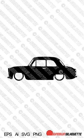 Digital Download low car vector - Ford Anglia 100e silhouette.  EPS | SVG | Ai | PNG