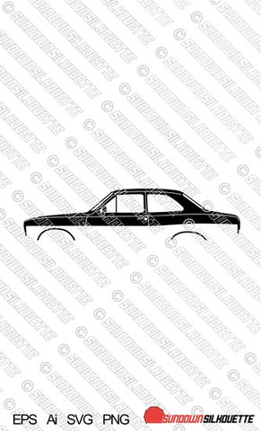 Digital Download vector graphic - Ford Escort Mk1, 2-door saloon EPS | SVG | Ai | PNG