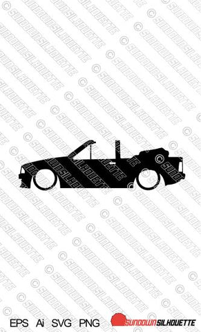 Digital Download vector graphic - Ford Escort Mk3 convertible car silhouette. EPS | SVG | Ai | PNG