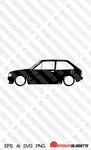 Digital Download car silhouette vector - Lowered Ford Fiesta Mk2 XR2i EPS | SVG | Ai | PNG
