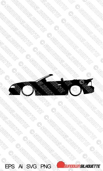 Digital Download vector graphic - Lowered Ford Mustang GT 4th gen 1994-1998 Convertible EPS | SVG | Ai | PNG