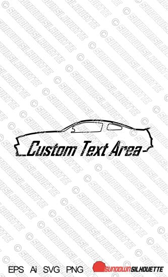 Digital Download car outline vector - Ford Mustang GT 5th gen 2010-2014 S197 II EPS | SVG | Ai | PNG