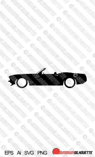 Digital Download vector graphic - Lowered 1969 Ford Mustang convertible EPS | SVG | Ai | PNG (Copy)