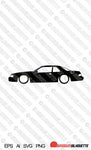 Digital Download lowered car silhouette vector - Ford Thunderbird Turbo Coupe 9th gen 1983-88 EPS | SVG | Ai | PNG