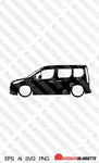 Digital Download car silhouette vector - Lowered Ford Transit Connect Mk2 Wagon EPS | SVG | Ai | PNG