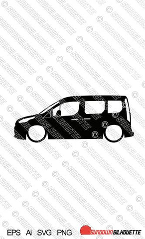 Digital Download car silhouette vector - Lowered Ford Transit Connect Mk2 Wagon EPS | SVG | Ai | PNG