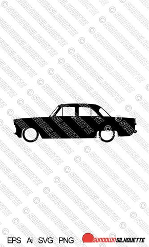 Digital Download low car vector - Ford Zephyr | Zodiac Mk2 saloon silhouette.  EPS | SVG | Ai | PNG