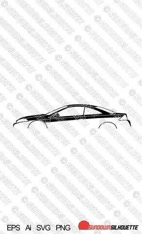 Digital Download car silhouette vector - Ford / Mercury Cougar Coupe 1999-2002 V6 / 2.0 Zetec EPS | SVG | Ai | PNG