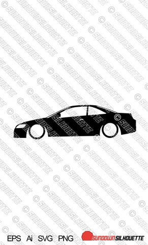 Digital Download car silhouette vector - Lowered Honda Accord Coupe 1998-2002 6th gen | SVG | Ai | PNG | EPS