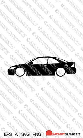 Digital Download car silhouette vector - Lowered Honda Civic EM EM2 Coupe 7th gen | SVG | Ai | PNG | EPS