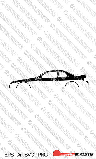 Digital Download car silhouette vector - Honda Prelude 5th gen BB5-BB9 EPS | SVG | Ai | PNG