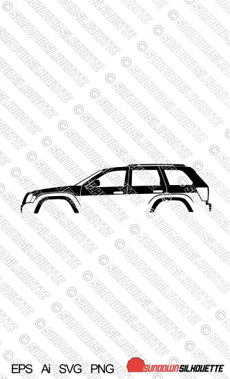 Digital Download vector graphic - Jeep Grand Cherokee WK (2005-2010) EPS | SVG | Ai | PNG