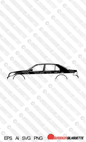 Digital Download car silhouette vector -  Lexus LS 430 3rd gen (2003-2006) EPS | SVG | Ai | PNG