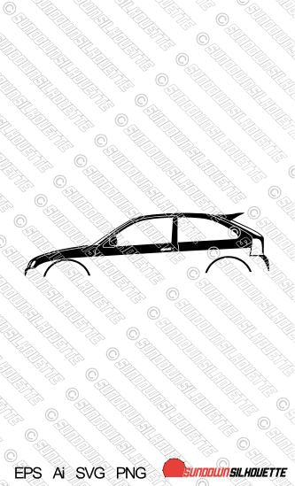 Digital Download car silhouette vector  - MG ZR hatch 3-door (2001-2003) EPS | SVG | Ai | PNG