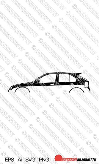 Digital Download car silhouette vector  - MG ZR hatch 5-door (2001-2003) EPS | SVG | Ai | PNG