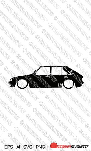 Digital Download vector graphic - Lowered Mazda 323 (5-door) BD 4th gen 1980-1986 EPS | SVG | Ai | PNg