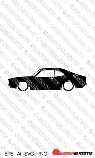 Digital Download vector graphic - Lowered Mazda RX3 savanna 808 coupe EPS | SVG | Ai | PNG