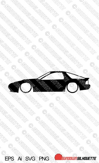 Digital Download vector graphic - Lowered Mazda Rx7 FC. EPS | SVG | Ai | PNG