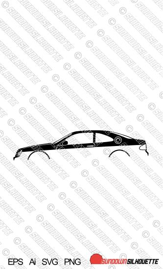 Digital Download car silhouette vector - Mercedes CLK Coupe C208 W208 EPS | SVG | Ai | PNG