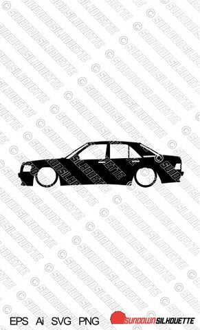 Digital Download car silhouette vector  - Lowered Mercedes 190 E W201 | SVG | Ai | PNG