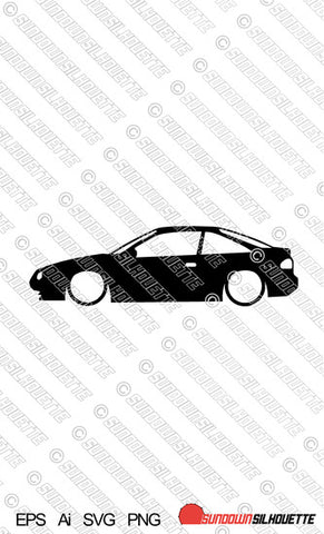 Digital Download Lowered car silhouette vector - Nissan NX Coupe 100NX. EPS | SVG | Ai | PNG