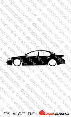Digital Download Lowered car silhouette vector - Nissan Cefiro A33 1998-2004 EPS | SVG | Ai | PNG
