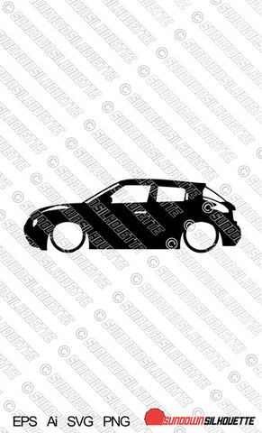 Digital Download Lowered car silhouette vector - Nissan Juke 1st gen EPS | SVG | Ai | PNG