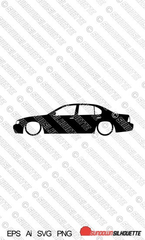 Digital Download Lowered car silhouette vector - Nissan Maxima 4th gen EPS | SVG | Ai | PNG
