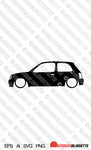 Digital Download Lowered car silhouette vector - Nissan Micra K11, 3-door EPS | SVG | Ai | PNG