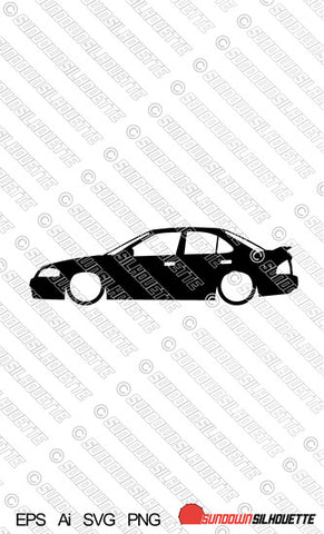 Digital Download Lowered car silhouette vector - Nissan Sentra B15 SE-R, EPS | SVG | Ai | PNG