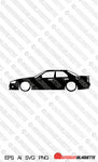 Digital Download Lowered car silhouette vector - Nissan Skyline R34 sedan 4-door EPS | SVG | Ai | PNG