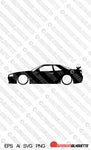 Digital Download Lowered car silhouette vector - Nissan Skyline R34 GTR EPS | SVG | Ai | PNG