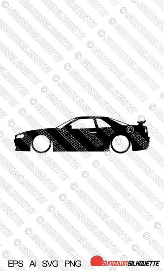 Digital Download Lowered car silhouette vector - Nissan Skyline