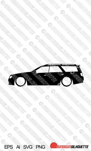 Digital Download Lowered car silhouette vector - Nissan Stagea wagon 1996-1998 WC34 Zenki EPS | SVG | Ai | PNG