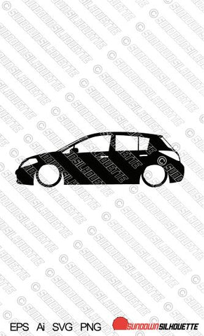 Digital Download Lowered car silhouette vector - Nissan Versa / Tiida c11 2008-2012 EPS | SVG | Ai | PNG