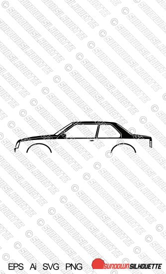 Digital Download silhouette vector  - Opel Ascona C 2-door saloon EPS | SVG | Ai | PNG