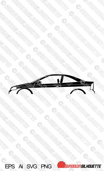 Digital Download silhouette vector  - Vauxhall / Opel Astra G Coupe MK4 EPS | SVG | Ai | PNG