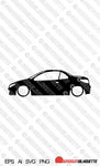Digital Download lowered car silhouette vector - Peugeot 206 CC EPS | SVG | Ai | PNG