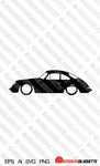 Digital Download Low classic car silhouette vector - Porsche 356 Coupe EPS | SVG | Ai | PNG