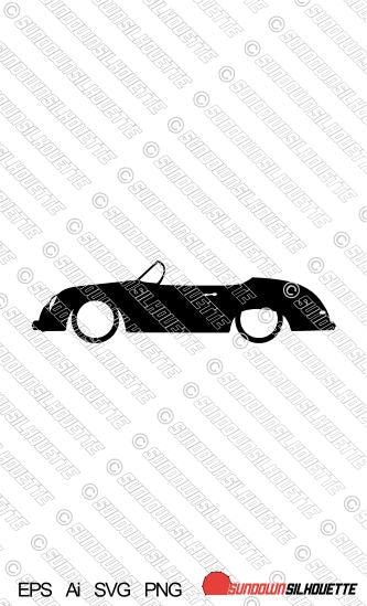 Digital Download Low classic car silhouette vector - Porsche 356 Speedster EPS | SVG | Ai | PNG