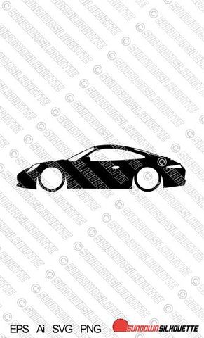 Digital Download Lowered car silhouette vector - Porsche 911 Carrera 991 EPS | SVG | Ai | PNG