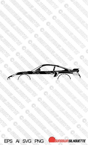 Digital Download vector graphic - Porsche 911 GT2 996 | EPS | SVG | Ai | PNG