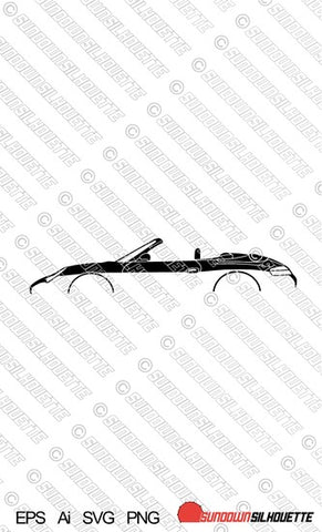 Digital Download car silhouette vector - Porsche 911 Carrera 996 Convertible | EPS | SVG | Ai | PNG