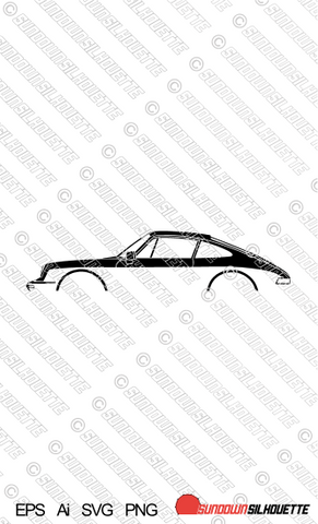 Digital Download car silhouette vector - Porsche 911 Carrera G-series | EPS | SVG | Ai | PNG