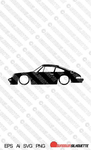 Digital Download Lowered car silhouette vector - Porsche 911 Carrera G-series classic EPS | SVG | Ai | PNG