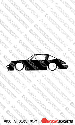 Digital Download Lowered car silhouette vector - Porsche 911 SC Targa G-series classic EPS | SVG | Ai | PNG