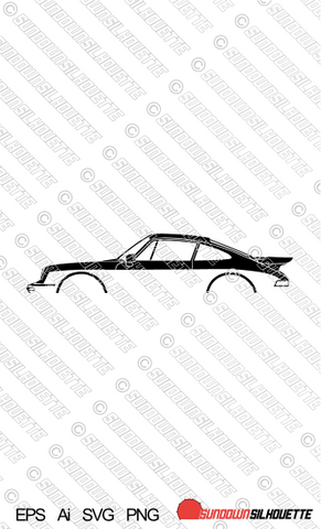 Digital Download car silhouette vector - Porsche 911 Turbo 930 1978-1988 | EPS | SVG | Ai | PNG
