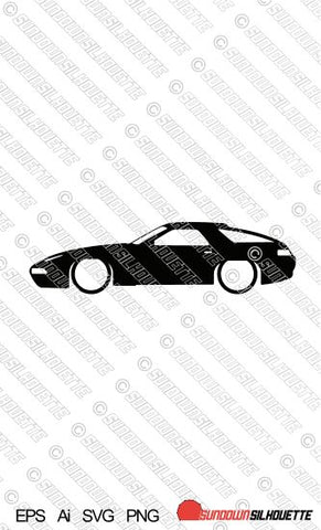 Digital Download Lowered car silhouette vector - Porsche 928 EPS | SVG | Ai | PNG